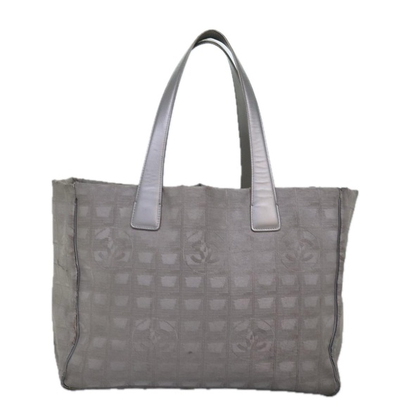 CHANEL New Travel Line Tote Bag Nylon Silver CC Auth bs15032 - Picture 2 of 16